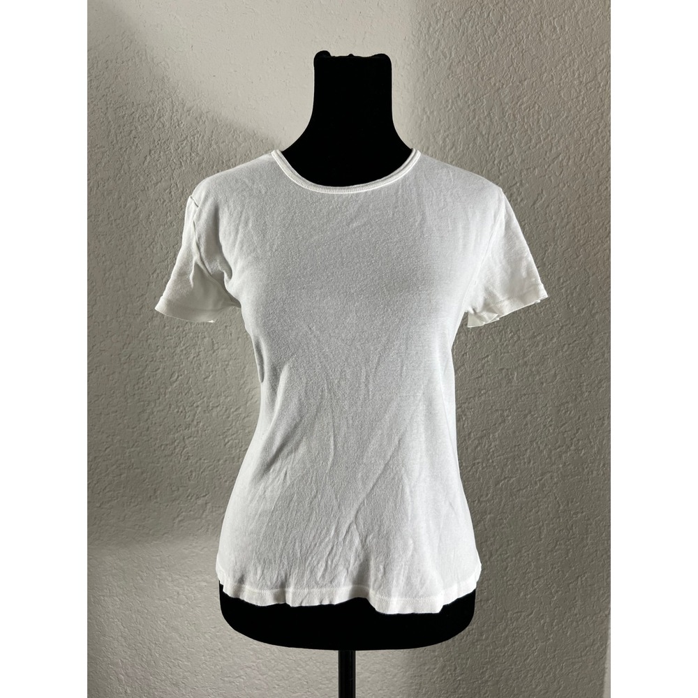 Brandy Melville White Hailie Baby Tee 100% Cotton Short Sleeve Crewneck Top OS
